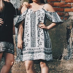 Patterned Off-Shoulder Dress